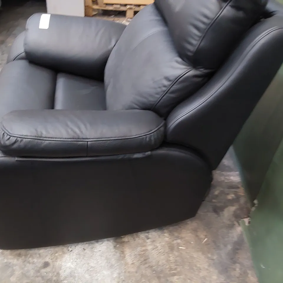 QUALITY BRITISH DESIGNER G PLAN KINGSBURY POWER RECLINING EASY CHAIR CAMBRIDGE BLACK LEATHER 