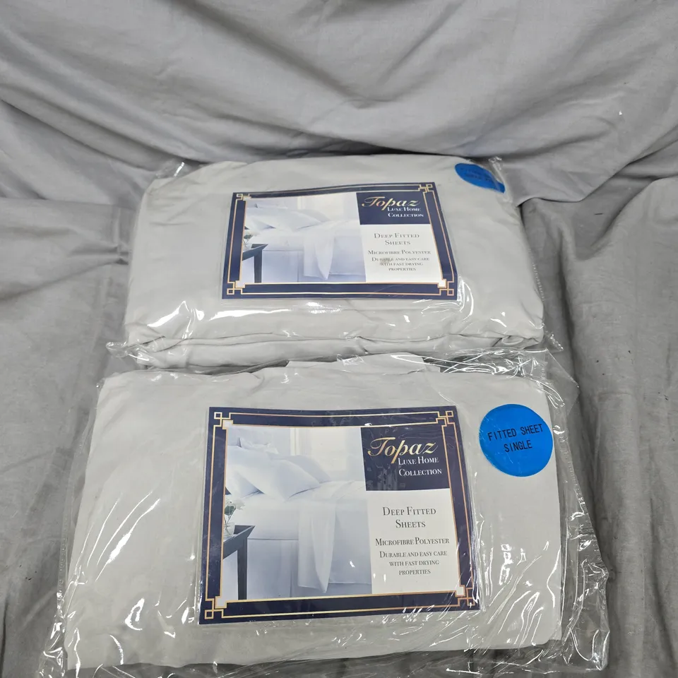 APPROXIMATELY 20 TOPAZ LUXE HOME COLLECTION DEEP FITTED SHEETS IN VARIOUS SIZES 