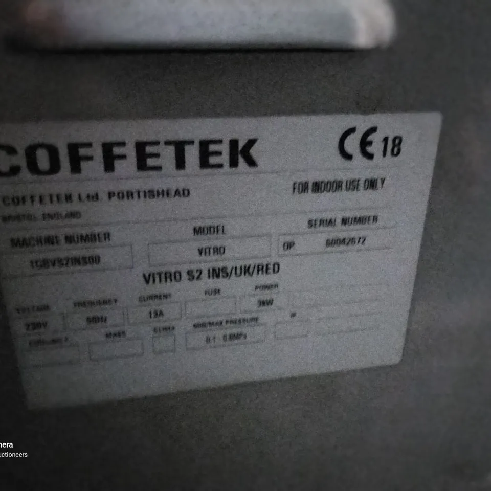 COFFETEK VITRO S2 INS COFFEE MACHINE