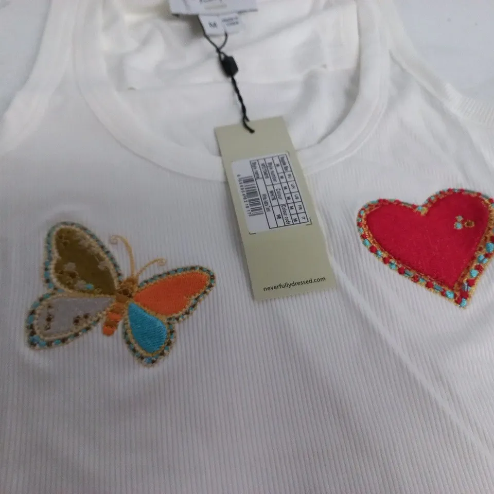 NOBODYS CHILD WHITE ASTRA TANK TOP - UK M