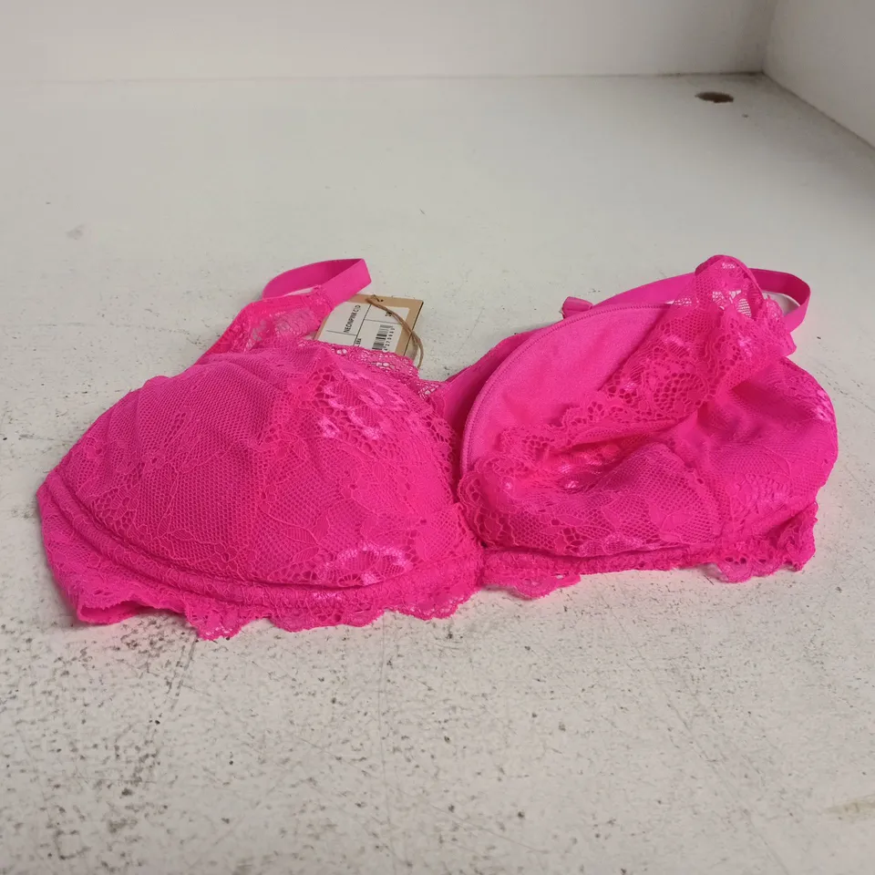 LEMONADE DOLLS NEON PINK LACE BRA – UK 36