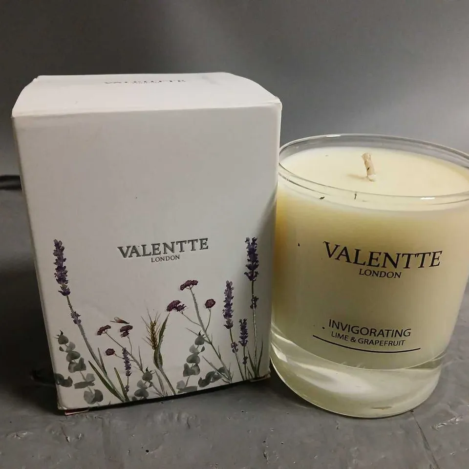 BOXED VALENTTE LIME & GRAPEFRUIT SCENTED CANDLE