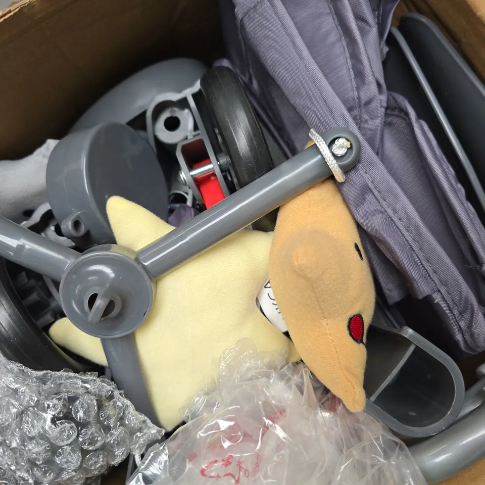 BOXED UNBRANDED PORTABLE FOLDING PLAYPEN IN GREY