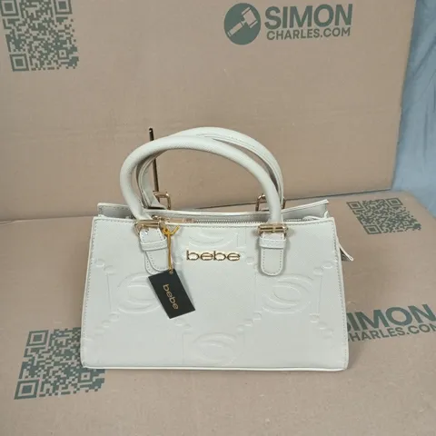 BEBE ZENIA EMBOSSED SATCHEL – LT TAUPE