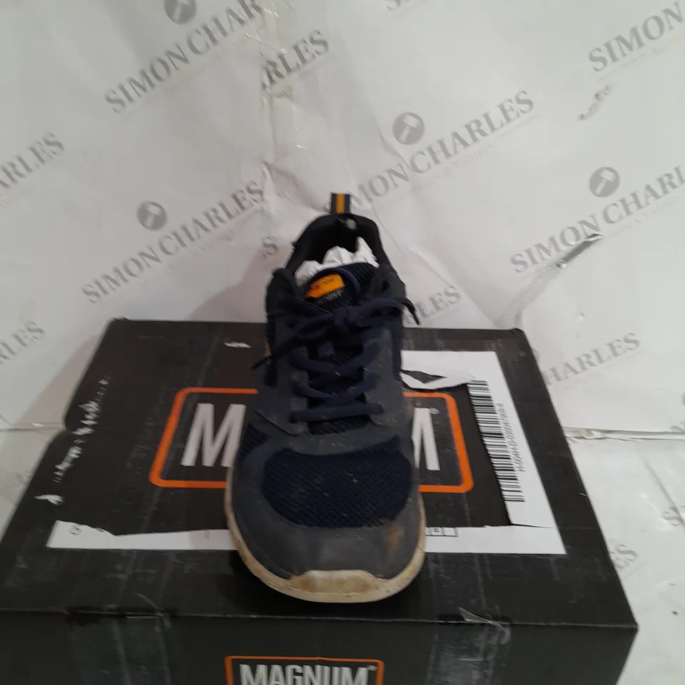 BOXED PAIR OF SKETCHERS TRACK TRAINER IN BLUE/WHITE SIZE 10