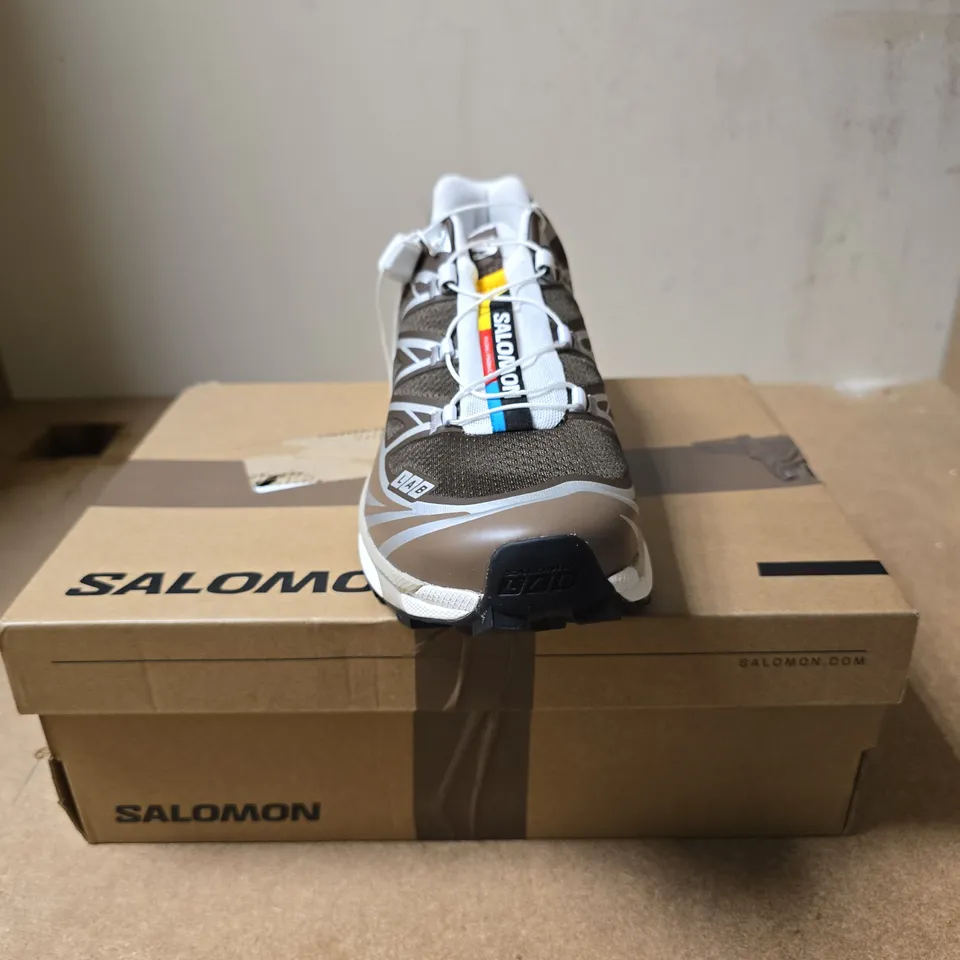 SALOMON OUTDOOR PLEIN AIR TRAIL SHOES – EARTH BROWN/WALNUT/SILVER – UK 8.5