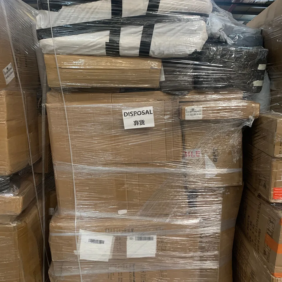 PALLET OF ASSORTED ITEMS TO INCLUDE BOXED FURNY, SECTIONAL SOFA AND ARMCHAIR