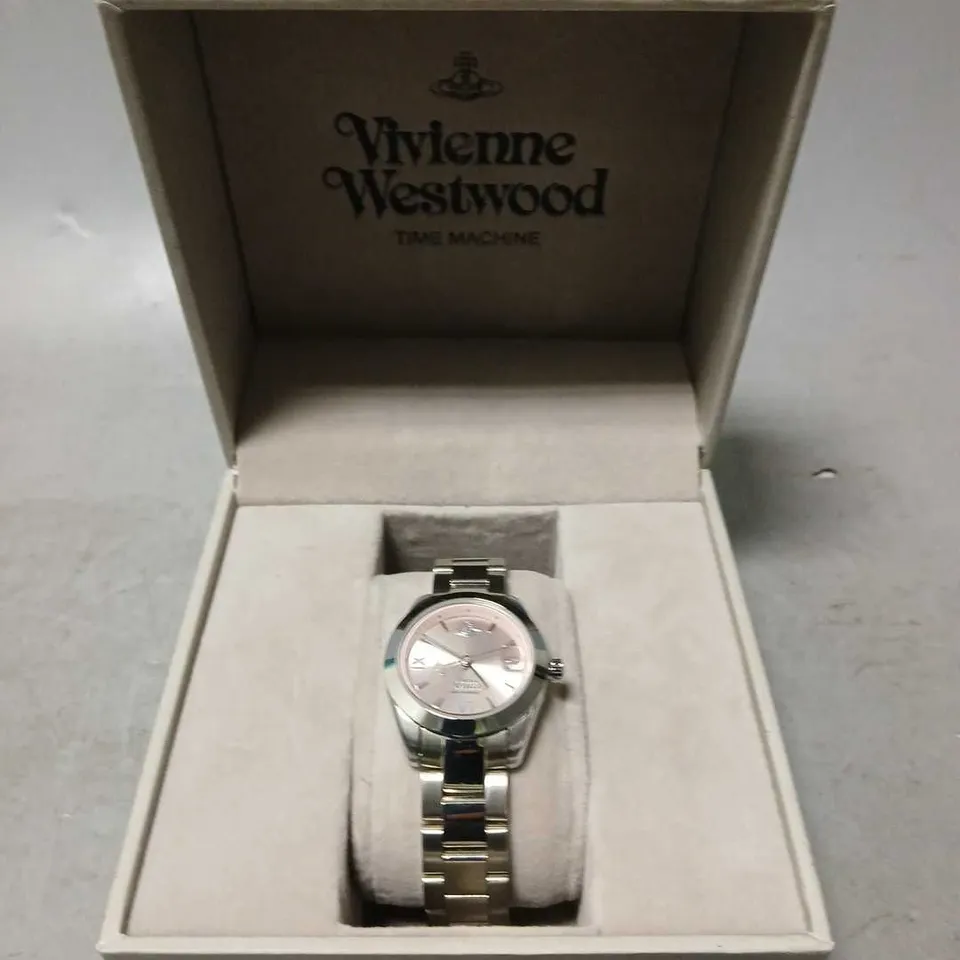 BOXED VIVIENNE WESTWOOD TIME MACHINE PINK DIAL WATCH