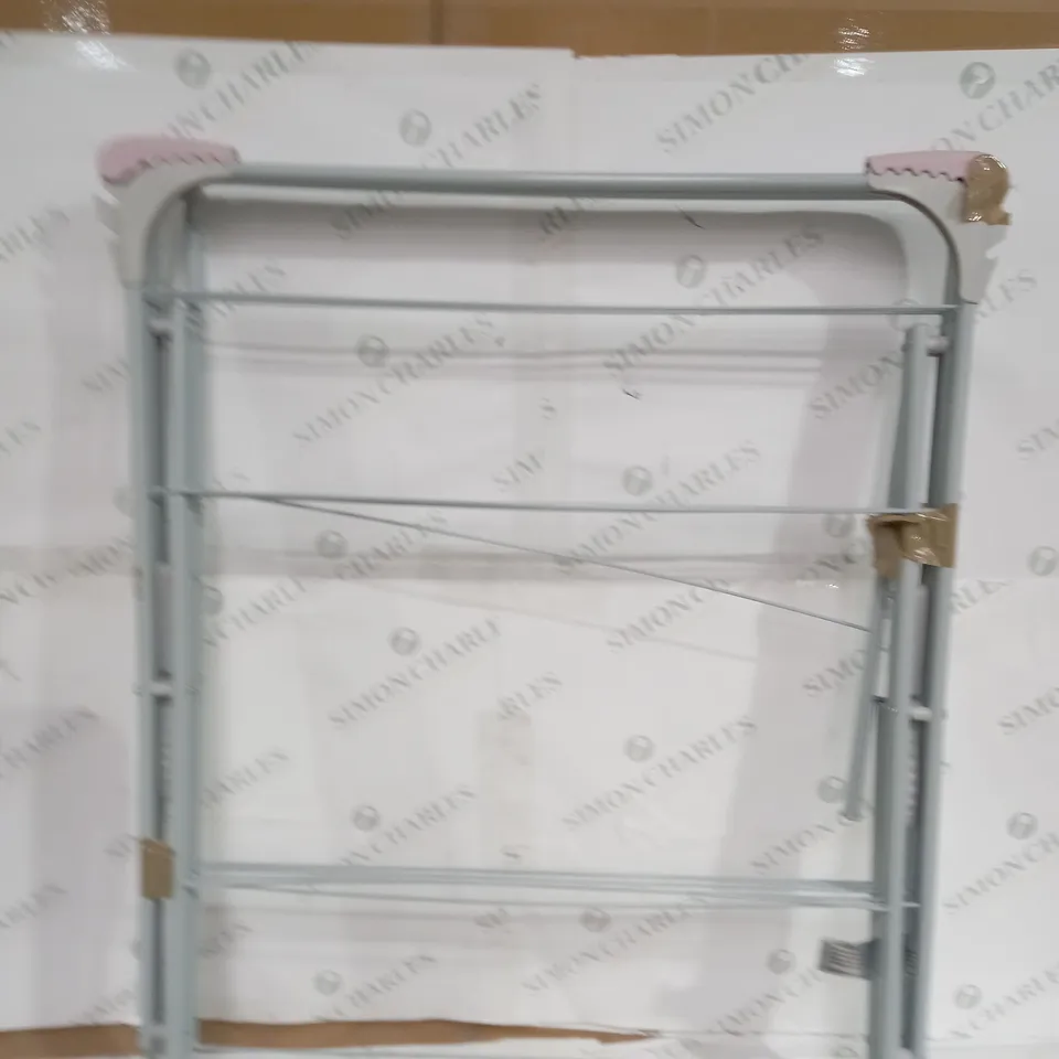 BOXED RUSSELL HOBBS CLOTHES AIR DRYER IN GREY/PINK