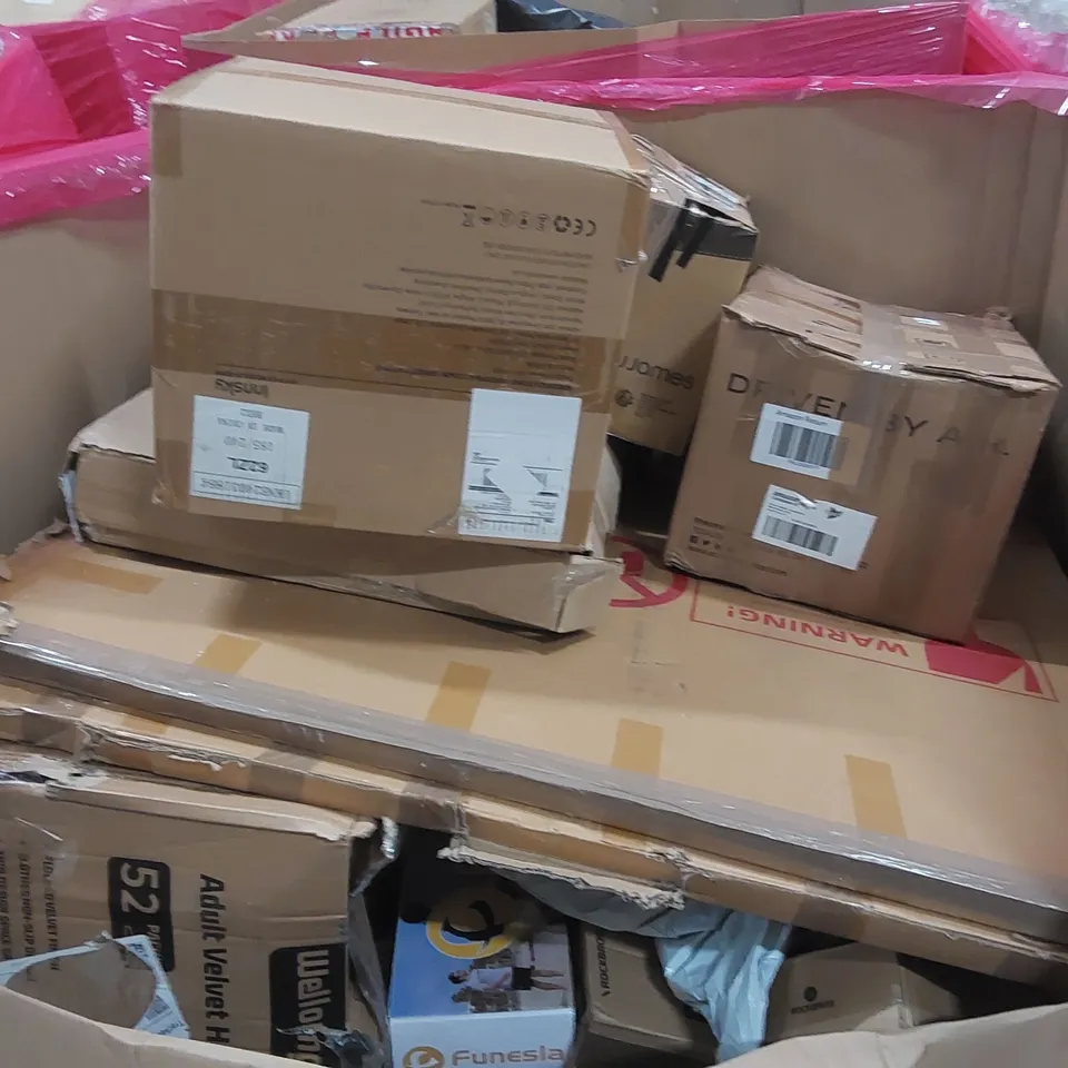 PALLET OF ASSORTED ITEMS INCLUDING: CERAMIC HOB, FULL HD MONITOR, ELECTRIC FAN, BLUE LIGHT SCREEN PROTECTOR, DRAWER LINER ECT