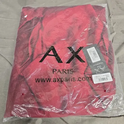 BAGGED AX PARIS WINE SATIN COWL NECK CROSS BACK MIDI DRESS - SIZE 12