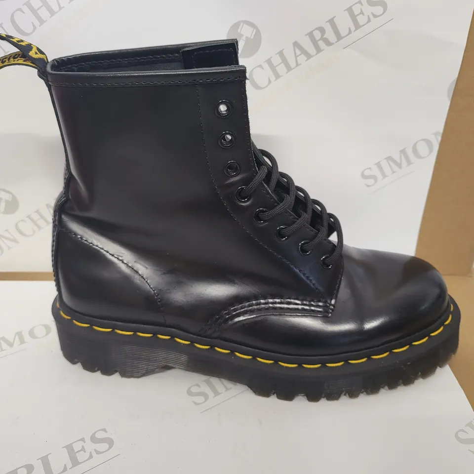 BLACK PLATFORM BOOTS IN THE STYLE OF DR. MARTEN - SIZE 7 UK