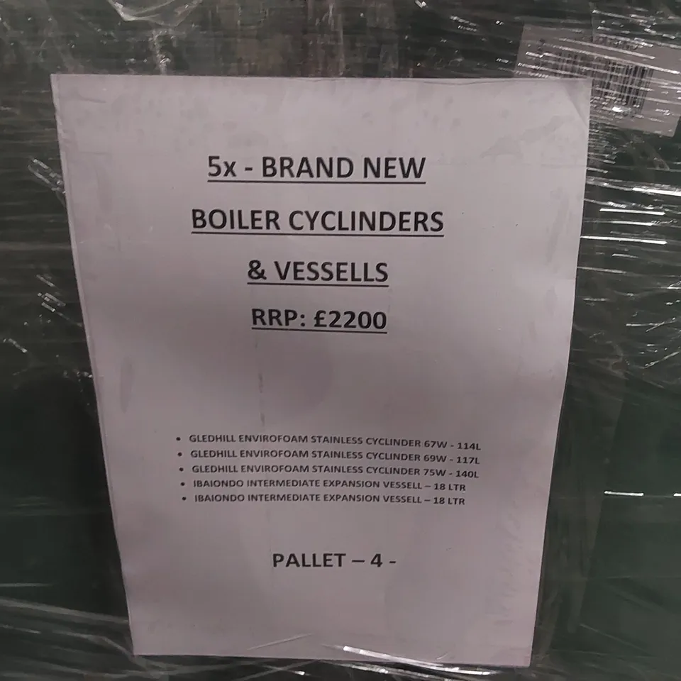 PALLET CONTAINING 5X BOILER CYLINDERS & VESSELS