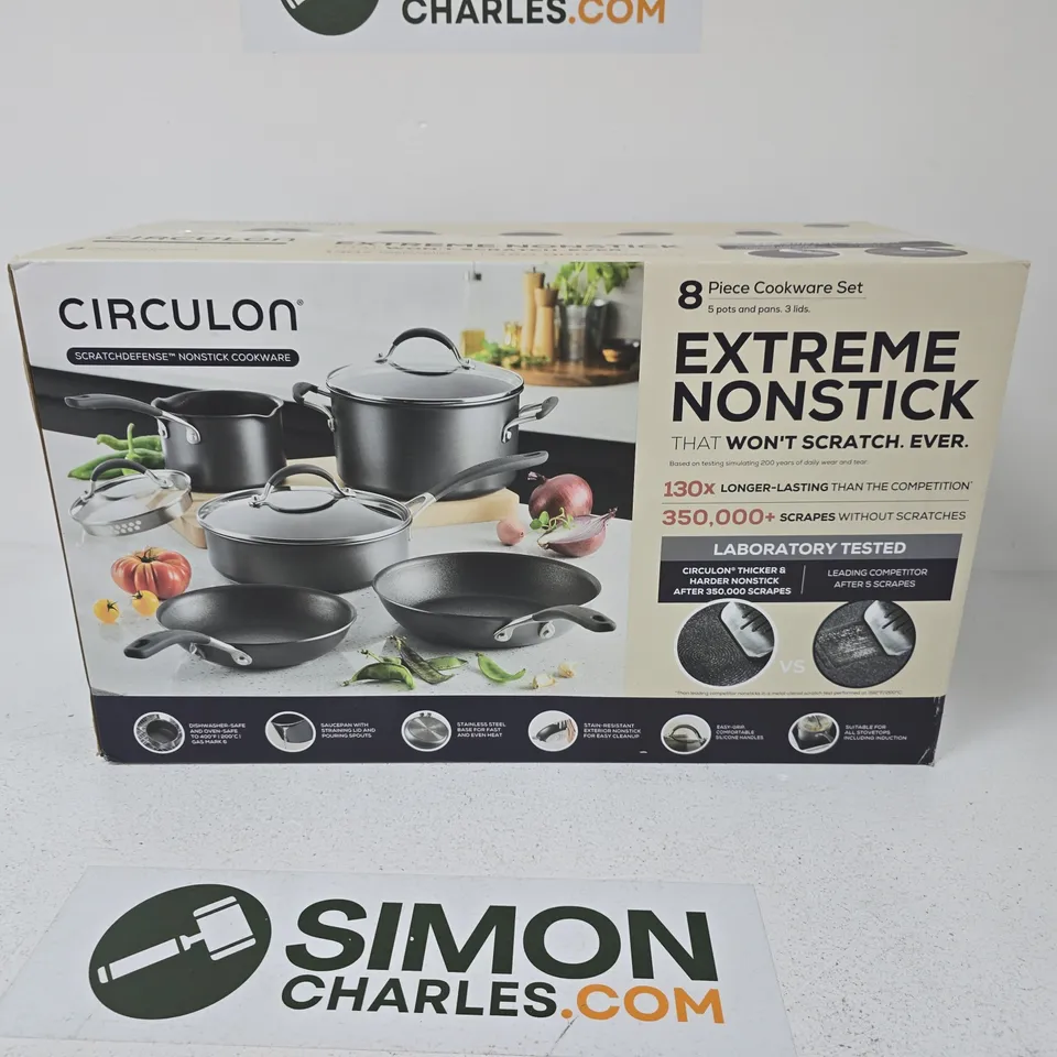 CIRCULON EXTREME NONSTICK 8-PIECE COOKWARE SET