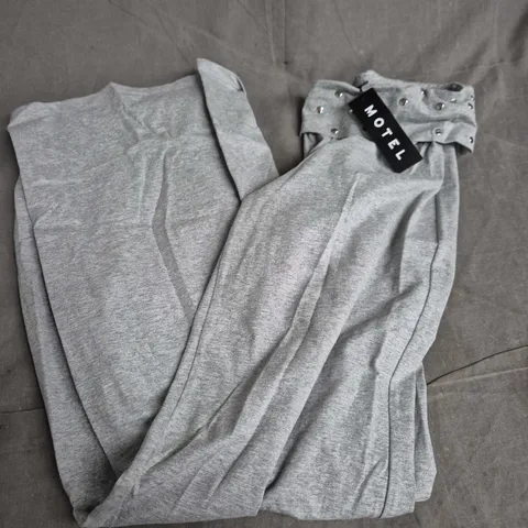 MOTEL STUDDED GREY MARL TROUSERS – SIZE S