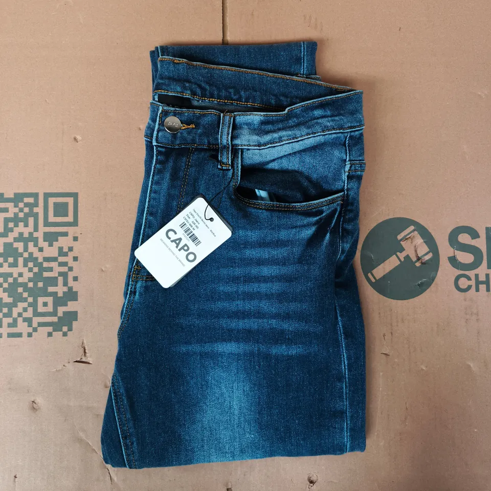 capo slim fit denim jeans in mid blue size 32r