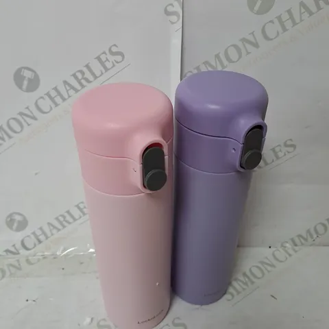 LOCK&LOCK X2 METAL INSULATED BOTTLES IN PINK AND PURPLE