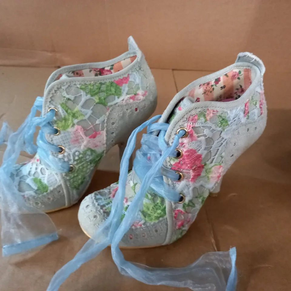 IRREGULAR CHOICE HEELED FLORAL BOOTS IN MULTI - 39