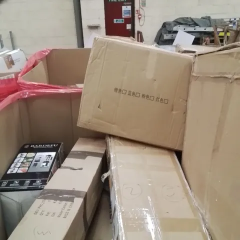 PALLET CONTAINING VARIOUS ASSORTED BOXED HOUSEHOLD ITEMS TO INCLUDE:KIDS BIKE,KID SWINGS,MULTI PERSON JUICER AND LOTS MORE UNMARKED BOXED ITEMS