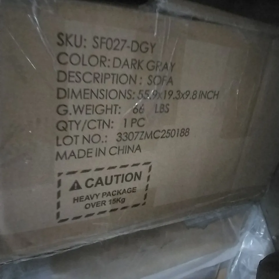 BOXED DARK GRAY SOFA