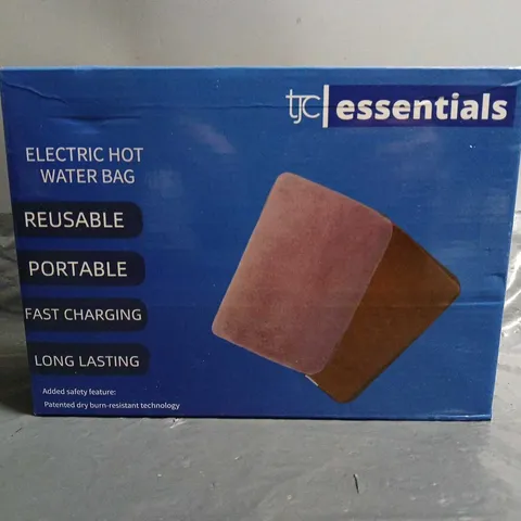 BOXED TJC ESENTIALS ELECTRIC HOT WATER BAG IN BROWN 