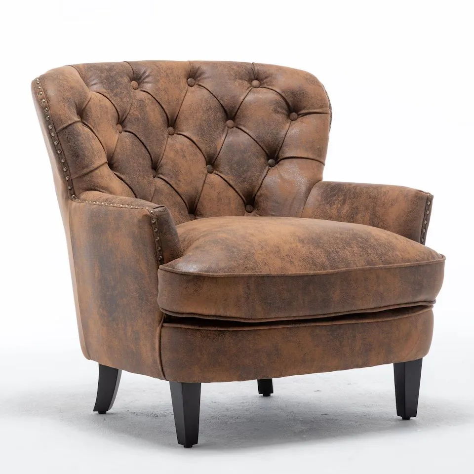 BOXED MICROFIBRE AVA CHAIR - SUEDE BROWN (1 BOX)