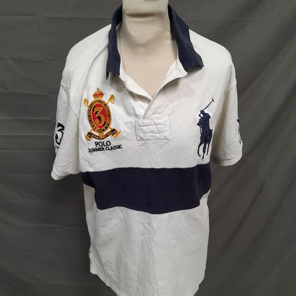 POLO RALPH LAUREN POLO SHIRT IN WHITE - LARGE