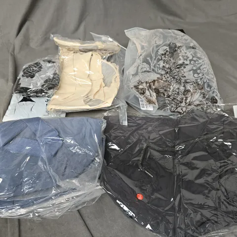 LARGE BOX OF APPROXIMATELY 20 ASSORTED CLOTHING ITEMS IN VARIOUS SIZES, STYLES AND COLOUR