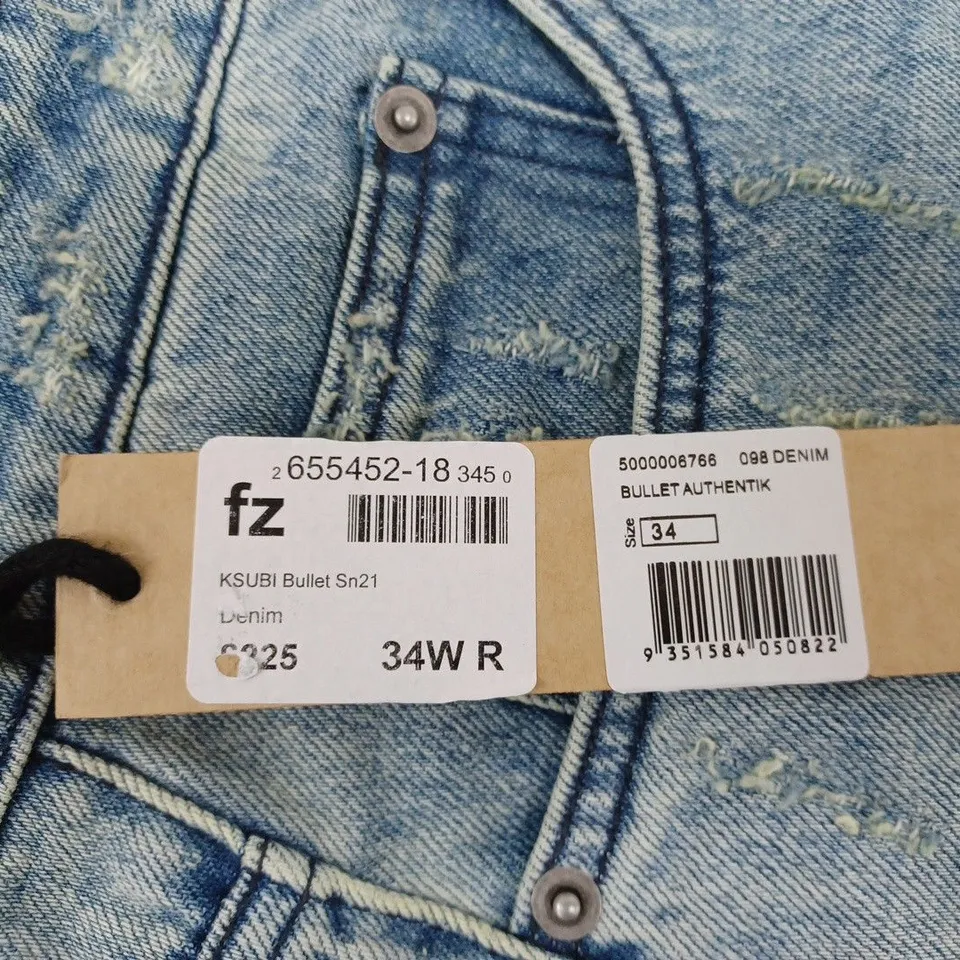 KSUBI BULLET AUTHENTIK BLUE DENIM JEANS- 34W R 