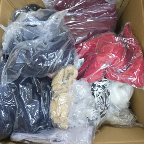 APPROXIMATELY 15 ASSORTED CLOTHING PRODUCTS IN VARIOUS STYLES & SIZES
