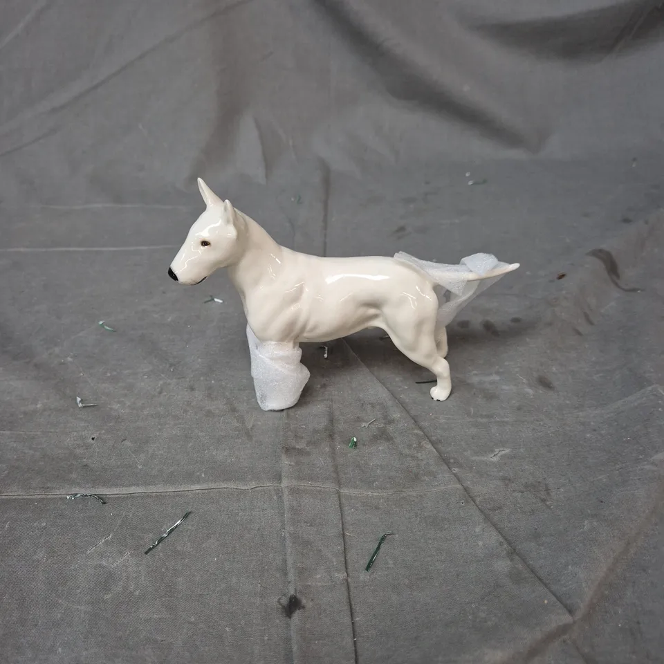 WHITE CERAMIC DOG FIGURINE – DECORATIVE 