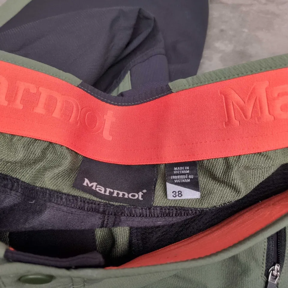 MARMOT HIKING PANTS – GREEN & BLACK, SIZE 38