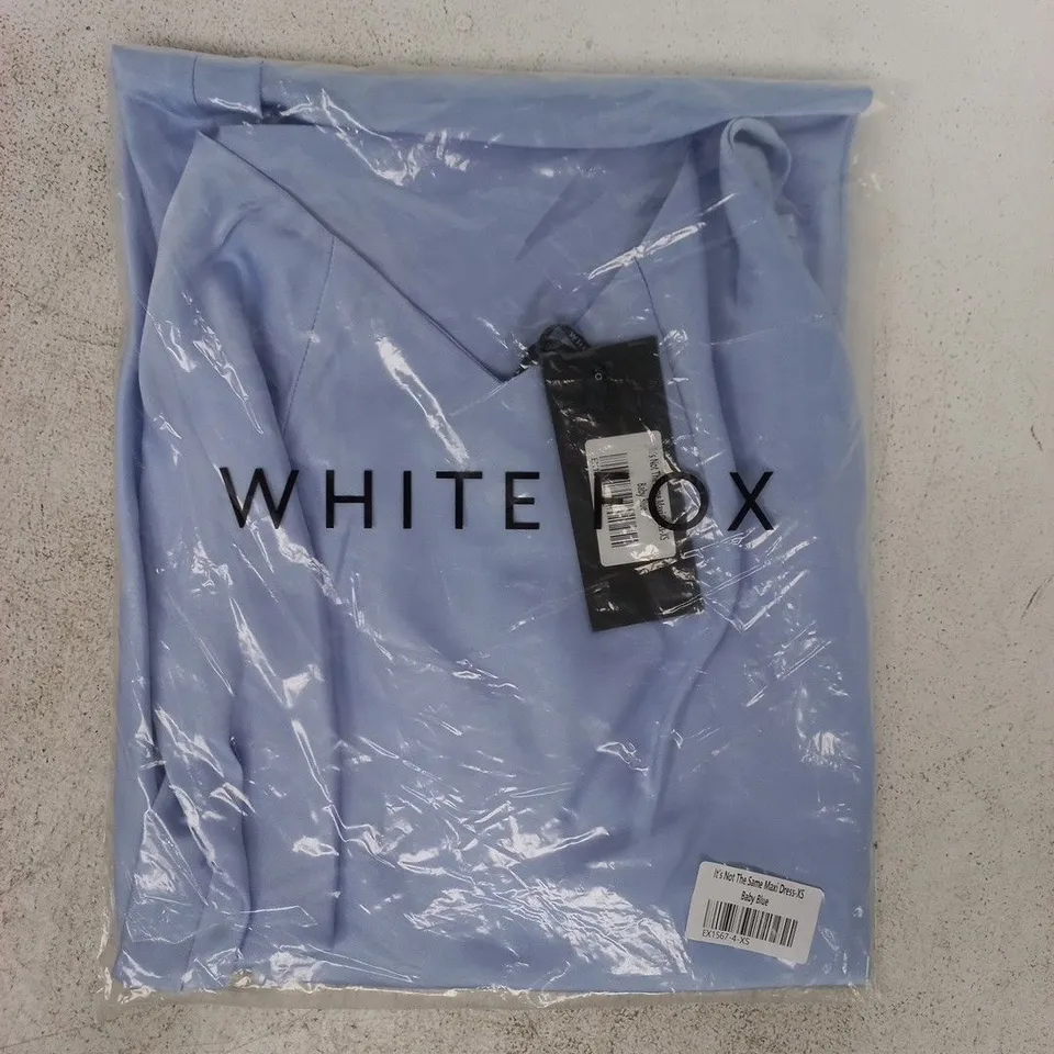 BAGGED WHITE FOX IT'D NOT THE SAME MAXI DRESS IN BABY BLUE SIZE XS