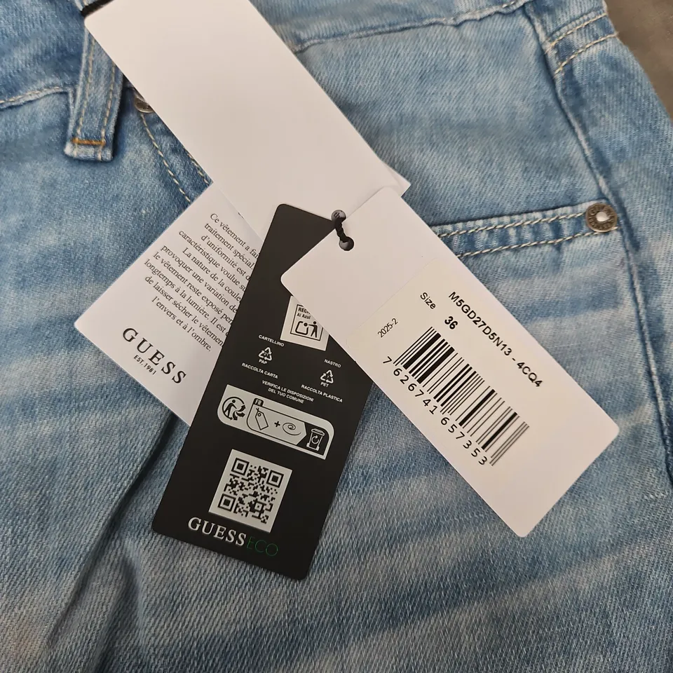 GUESS ECO DENIM JEANS – WOMEN'S LIGHT WASH, SIZE 36