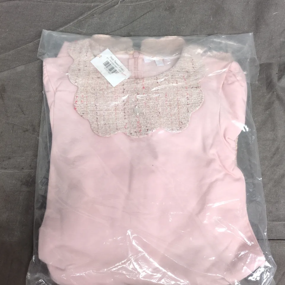 BAGGED PATACHOU PINK TWEED DRESS - 8Y