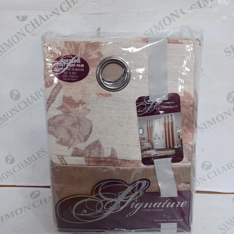 GAVENO CAVAILIA SIGNATURE CURTAINS FULLY LINED PAIR // SIZE: 228 X 228CM