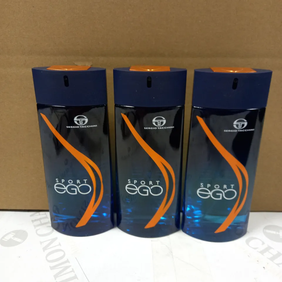 LOT OF 3 SERGIO TACCHINI SPORT EGO EAU DE TOILETTE