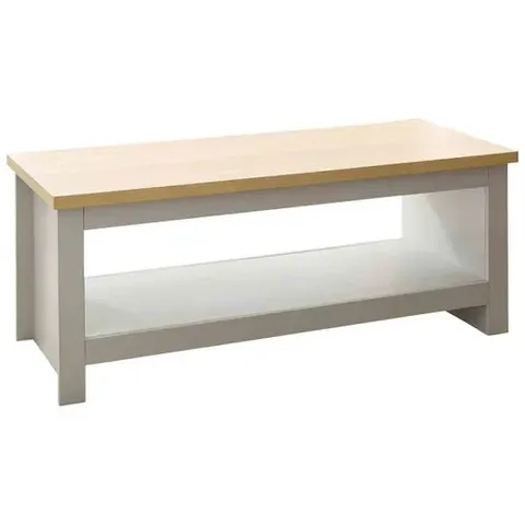 BOXED LANCASTER COFFEE TABLE WITH SHELF - GREY (1 BOX)