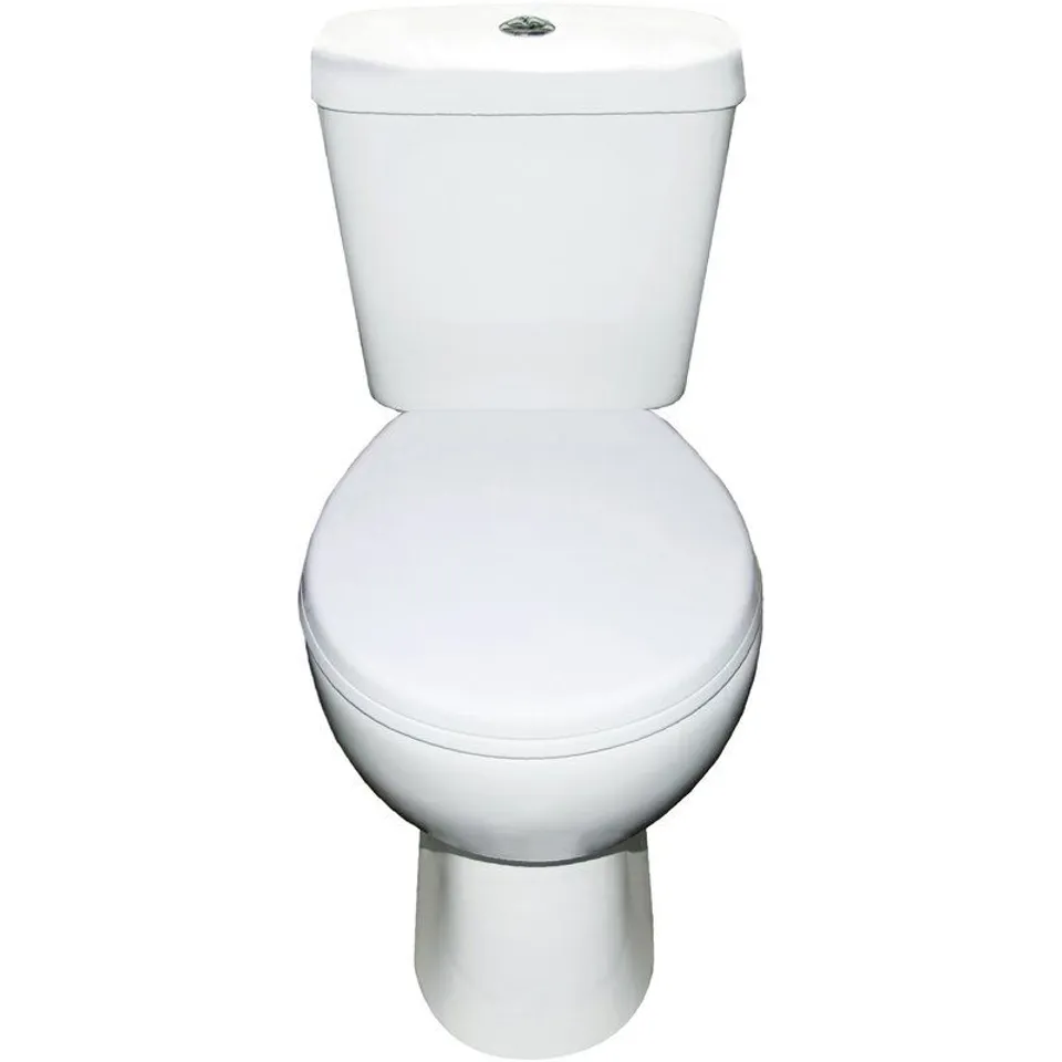 BOXED TREVION CLOSE COUPLED TOILET WITH BUTTON FLUSH