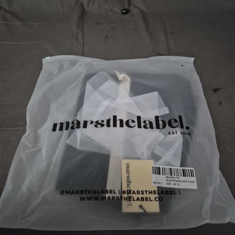 MARS THE LABEL LEATHER WOVEN SHORT IN BLACK – UK 10