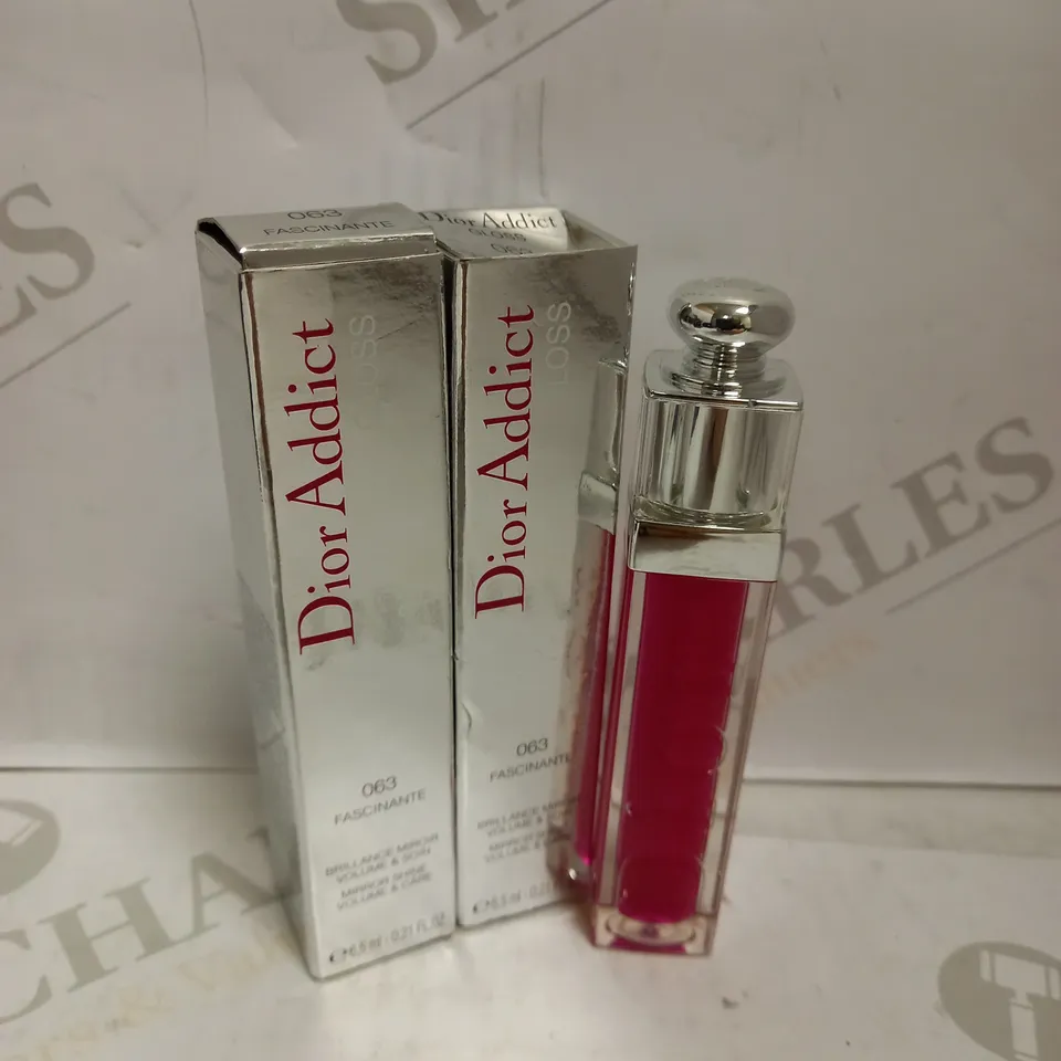 2 X 6.5ML DIOR ADDICT MIRROR SHINE VOLUME & CARE LIPGLOSS - 063 FASCINATE 