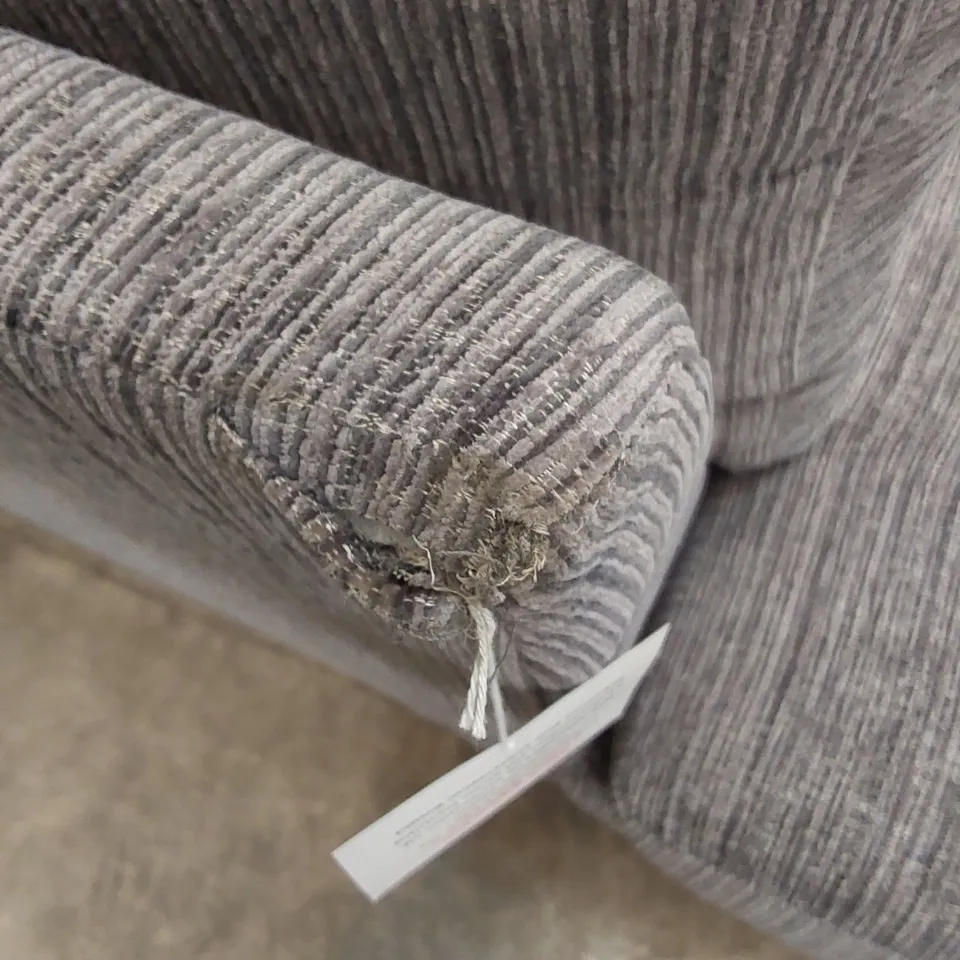 DESIGNER FABRIC UPHOLSTERED CORNER CHAISE SOFA - GREY
