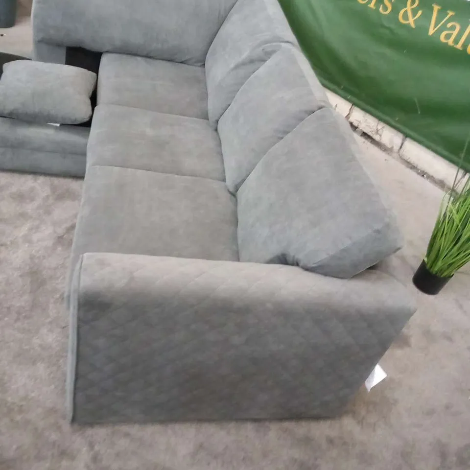 DESIGNER GREY FABRIC CORNER SOFA