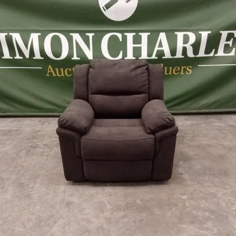 ALBION CHENILLE HIGH BACK MANUAL RECLINER ARMCHAIR - CHARCOAL