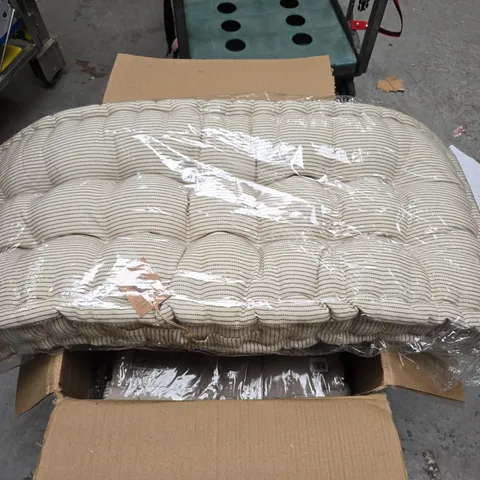 LOT OF 3 BAGGED DIBOR PADDED CHAIR CUSHIONS - EACH APPROX. 110 X 45CM