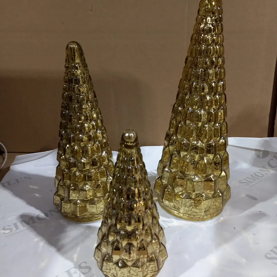 ALISON CORK SET OF MERCURY GLASS TREES 
