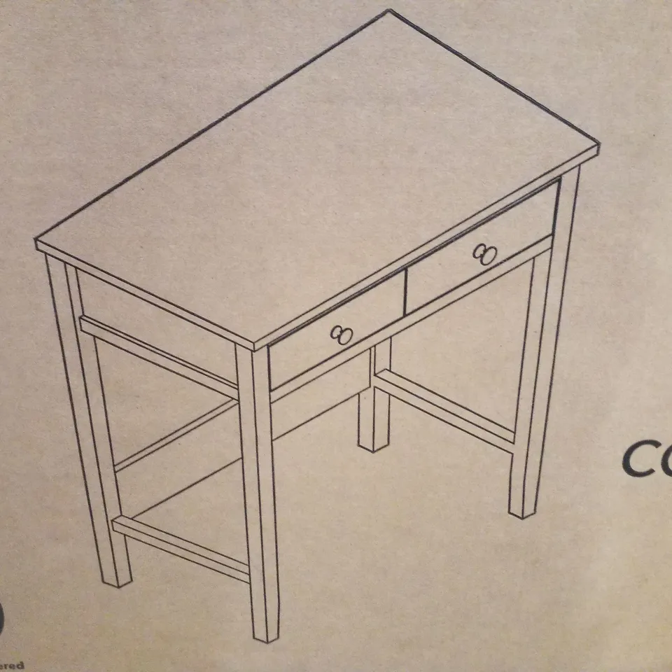 BOXED LYNTON COMPACT DRESSING DESK - WHITE
