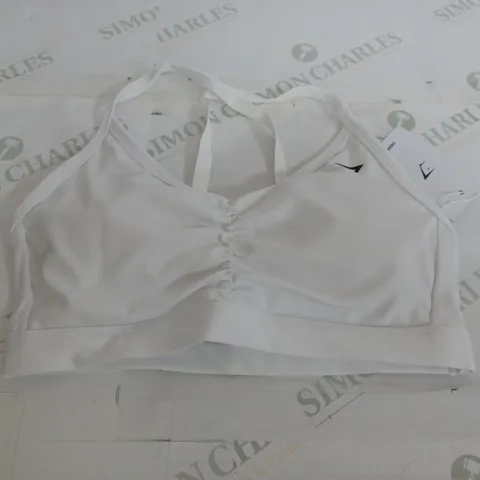 GYMSHARK RUCHED SPORTS BRA IN WHITE - SMALL