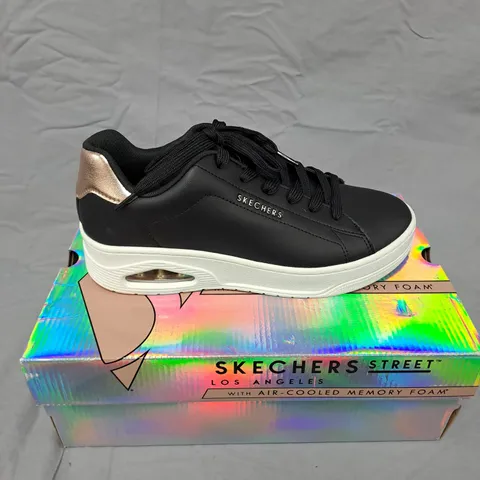 SKECHERS STREET LOS ANGELES SNEAKERS – BLACK, MEMORY FOAM - 9