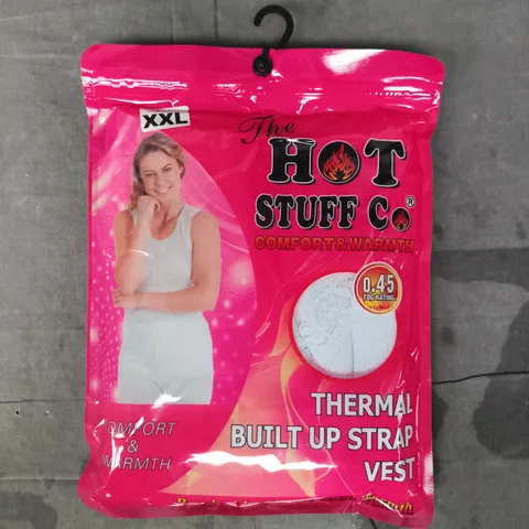 HOT STUFF COMFORT & WARMTH THERMAL BUILT UP STRAP VEST IN WHITE SIZE XXL